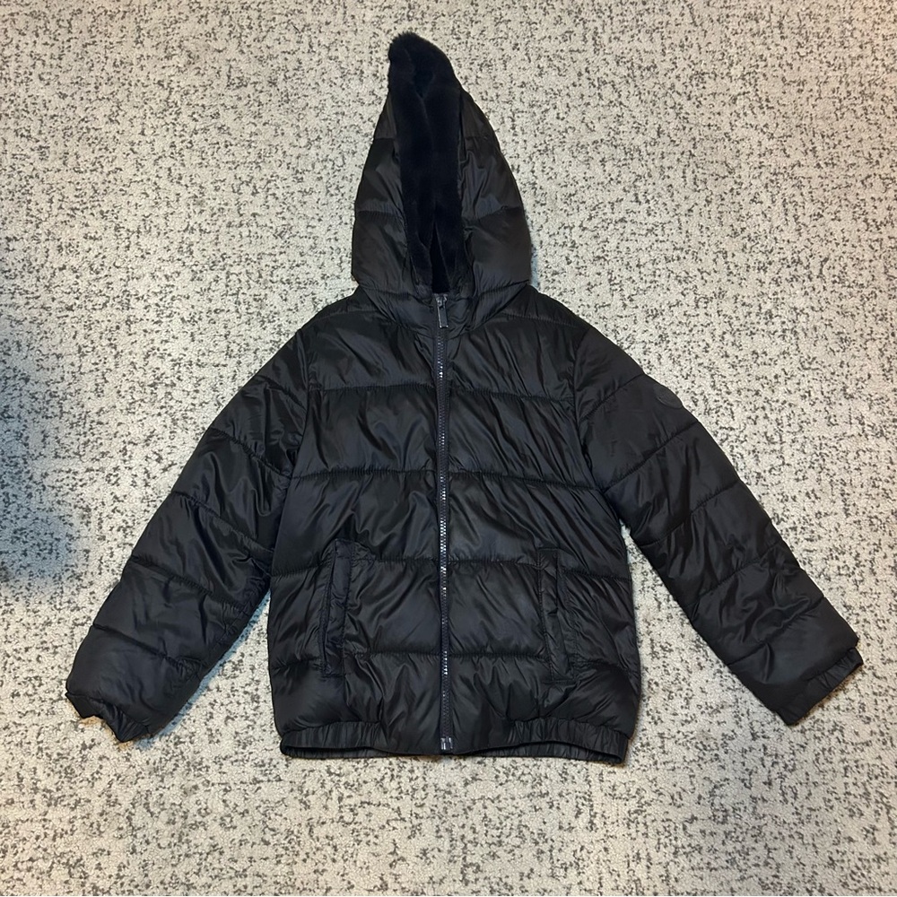 Abercrombie & Fitch Black Full-Zip Puffer Coat Size 7/8